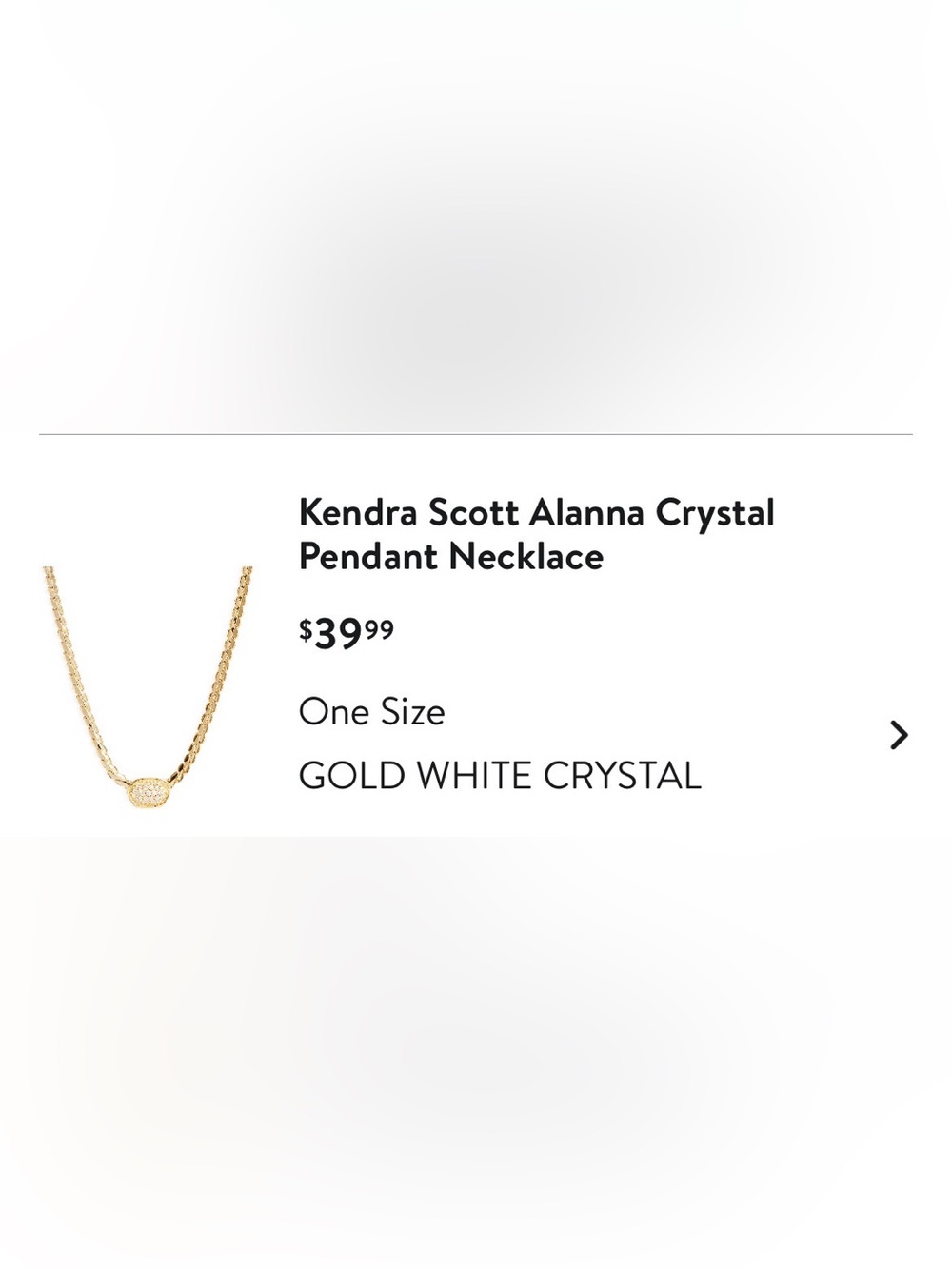 Kendra Scott Alanna Gold Pendant Necklace with White Crystal NWOT